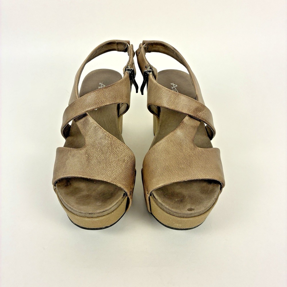 Antelope H43 Kaya Women's Metallic Taupe Leather Wedge Sandal EU 37 US 6.5